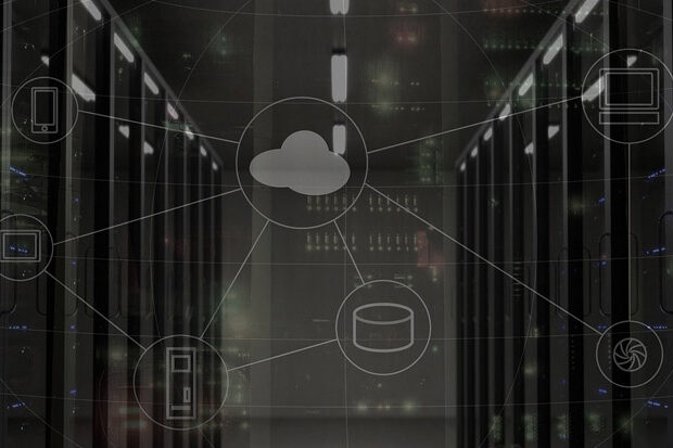 Illustration of cloud security of network servers
